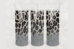 Leopard Print Faux Glitter 20oz sublimation design tumbler Product Image 1
