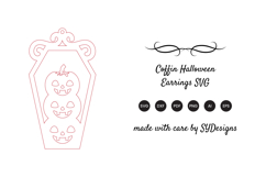 Coffin Halloween Earrings SVG -Laser Cut Spooky Earring Product Image 2