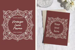 Hand-Drawn Vintage Lace Frame Clipart for Wedding Designs Product Image 1