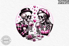 Valentine&#039;s Day Skeleton PNG - Valentine Clipart Sublimation Product Image 1