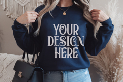 Navy Gildan 18000 Mockup, Sweatshirt Crewneck Mockups Product Image 1