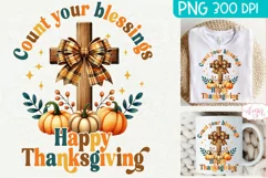 Happy Thanksgiving sublimation PNG, Christian shirt PNG Product Image 1