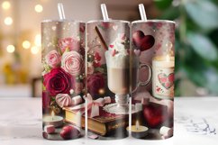 Flowers &amp; Hearts Valentine's Day Tumbler Wrap Sublimation Product Image 1