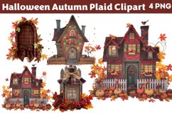 Halloween Autumn Plaid Clipart PNG Product Image 1
