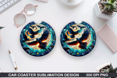 Crows Car Coaster Sublimation| Crows Coaster PNG Design Product Image 1