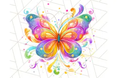 Colorful Butterfly Clipart PNG Clipart, Rainbow Butterfly Product Image 5