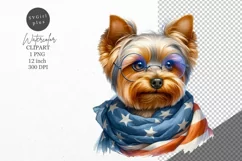 Patriotic clipart, Yorkshire Terrier clipart, Dog clipart Product Image 1