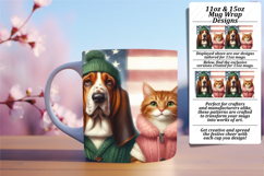 Bold 11oz Mug Wrap Png Design , Dog and cat Product Image 1