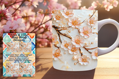 Artistic 11oz Mug Wrap Png Template , 3D Flower Product Image 1