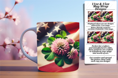 Lovely 15oz Mug Wrap Png Template , USA Flag Product Image 1