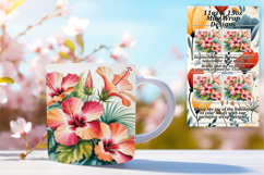 Beautiful 15oz Mug Wrap Png Design , Flowers Product Image 1