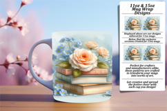 Elegant 15oz Mug Wrap Png Template , Books Product Image 1