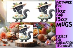 Springtime Whimsy Cat Watercolor Sublimation Wrap - Blossom Product Image 1