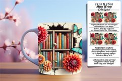 Chic 11oz Mug Wrap Png Template , Books Product Image 1