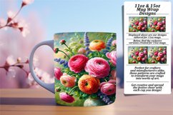 Dynamic 11oz Mug Wrap Png Design , Flower Product Image 1