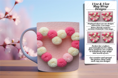 CUSTOM 11oz Mug Wrap PNG Artwork , Flowers Heart Product Image 1