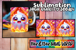 Happy moments 11oz 15oz sublimation wrap, 3D Cute Ghost Product Image 1