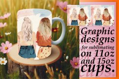 Chic Springtime Female Companions Mug Wrap: 11oz 15oz Product Image 1
