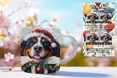 Festive Peeking Dog Design Winter Christmas Mug Wrap 11oz Product Image 1