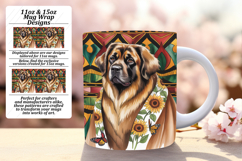 Lovely 15oz Mug Wrap Png Design , Cute Dog Product Image 1