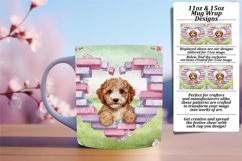 Artistic 15oz Mug Wrap Png Design , Cute Dog Product Image 1