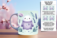 Radiant 11oz Mug Wrap Png Artwork , Cute Ghost Product Image 1