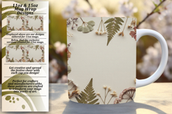 STUNNING 15oz PNG Mug Wrap Design , Flowers Product Image 1