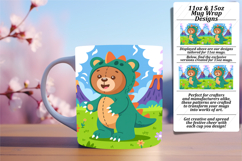 Vibrant 11oz Mug Wrap Png Artwork , Cute Bear Product Image 1