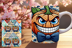 Stylish 11oz Mug Wrap Png Artwork , Cute Pumpkin Product Image 1