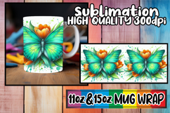 Blissful moments 11oz 15oz sublimation wrap, Butterfly Product Image 1