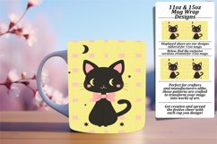 Adorable Cat Mug Wrap Design PNG Product Image 1