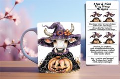 Spooky Funny Cow Mug Wrap for Halloween 11oz/15oz Product Image 1