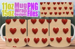 3D Heart Crochet Embroidery Valentine Mug Wrap Product Image 1