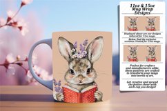 Playful Floral Bunny Mug Wrap for 11oz/15oz Product Image 1