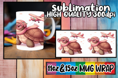 Graceful elegance 11oz 15oz mug wrap, Turtle Product Image 1