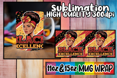 Inspired dreams sublimation mug wrap, Black Woman Product Image 1