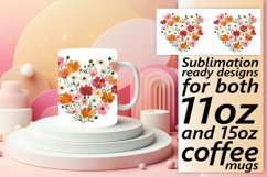 Spring Flower Heart Mug Wrap Sublimation Product Image 1