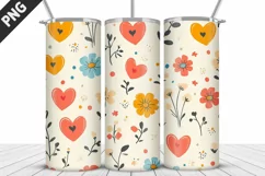 Lovely Hearts Tumbler Design | Valentine's Day Tumbler Wrap Product Image 2