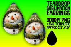 Playful Teardrop Earrings Sublimation , Snowman Product Image 1