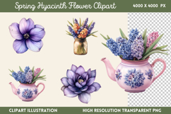 Spring Hyacinth Flower Clipart PNG Product Image 1
