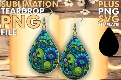 Sublimation Artistry on Teardrop Earrings Product Image 1