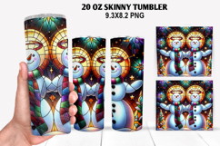 Snowman Skinny Tumbler 20oz Wrap Design, Christmas Tumbler Product Image 1