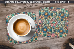 Christmas Coaster Sublimation, Christmas Coaster PNG Design Product Image 1
