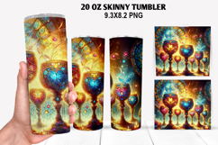 Valentine Skinny Tumbler 20oz Wrap Design, Valentine Tumbler Product Image 1