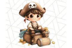 Cartoon Pirate Kids and Animals PNG Clipart for Fun Designs Product Image 5