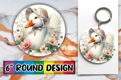 Luminous Car Coaster Round Sublimation PNG, Goose Product Image 1