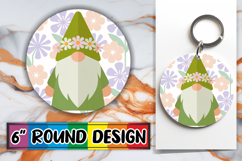 Luminous Car Coaster Round Sublimation PNG, Spring Gnomes Product Image 1