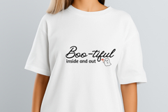 “Boo-tiful Inside and Out Ghost with Flower Bouquet SVG Product Image 1