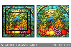 Stained Glass Fruits Card. Stained Glass Tropical Fruit Card Product Image 1