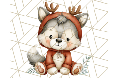 Christmas Pets in Pajamas Clipart PNG, Christmas Png Clipart Product Image 5